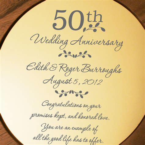 50th Anniversary Personalized Wooden Plate