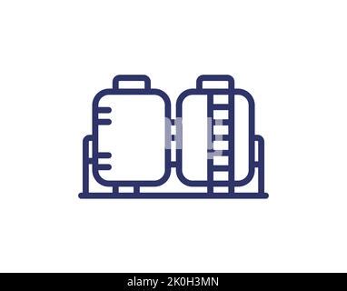 Hydrogen Tanks Icon H2 Storage Line Vector Stock Vector Image Art