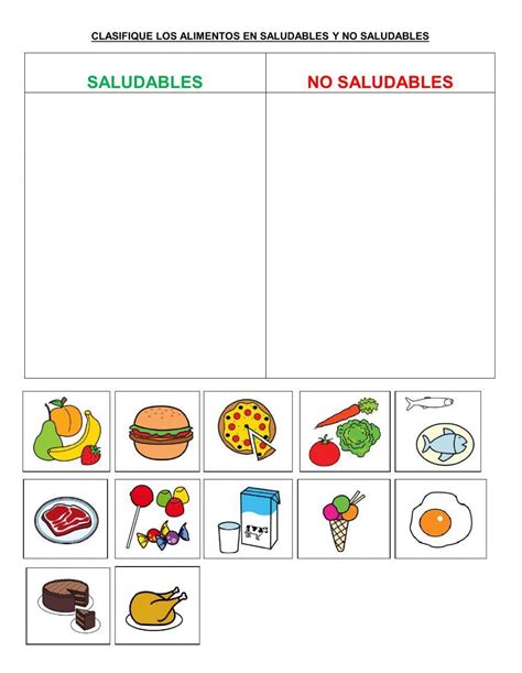 Alimentos Saludables Vs No Saludables Para Niños