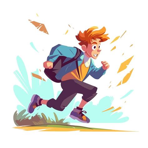 Premium Ai Image Boy With A School Bag Running To The School Vector