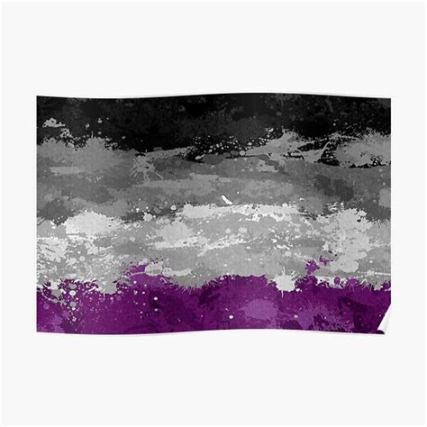 Abstract Paint Splatter Asexual Pride Flag Pattern Premium Matte Vertical Poster Sold By