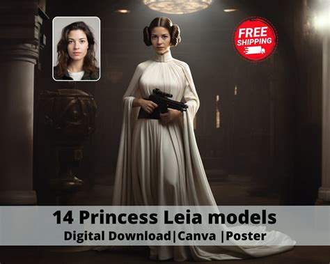 Custom Realistic Star Wars Portrait Princess Leia Portraits Etsy