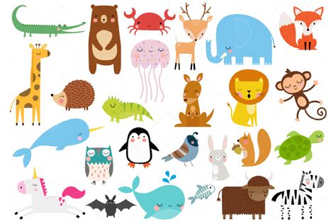 Animals of the Alphabet Clipart, A to Z Animals By ClipArtisan | TheHungryJPEG