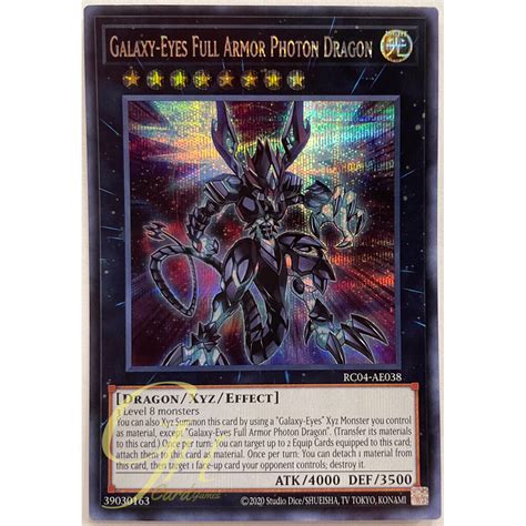 Yugioh RC04 AE038 Galaxy Eyes Full Armor Photon Dragon Secret Rare