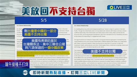 美國務院再更新台美關係論述 放回 不支持台獨 學者分析 不影響台美深化 │記者 魏汶萱 簡宏圻│【國際大現場】20220603│三立新聞台 Youtube