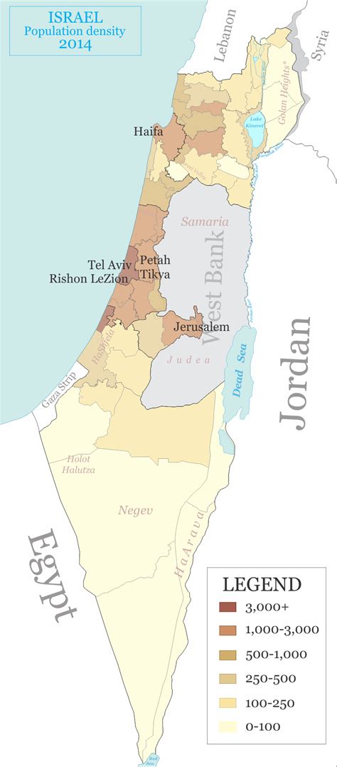 Israel Population Density Map