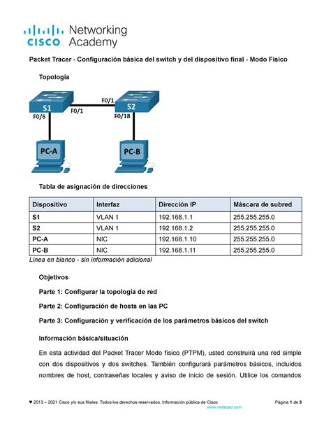 2 9 2 Packet Tracer Basic Switch And End Device Configuration