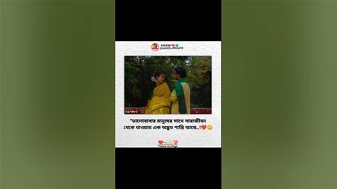 ভালোবাসার মানুষের সাথে সারাজীবন থেকে যাওয়ার এক অদ্ভুত শান্তি আছে ️