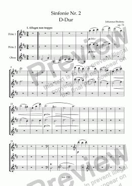 Brahms Sinfonie Nr D Dur Op Fl Te Sheet Music Pdf File