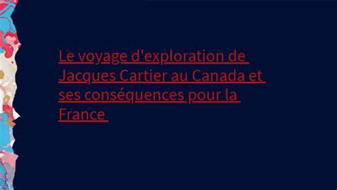 Exposé sur Jacques Cartier