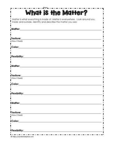 What Is Matter Worksheets Printables