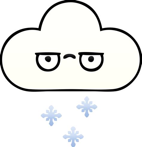 Gradient Shaded Cartoon Snow Cloud 38486987 Png