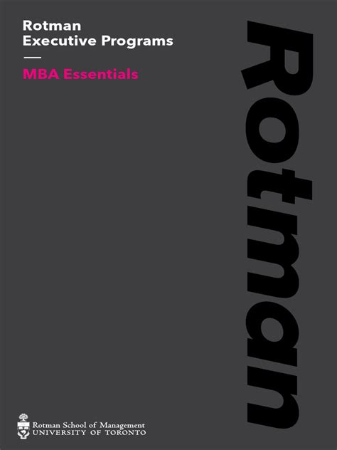 Brochure Rotman MBA Essentials 16-08-2022 V15 | PDF | Marketing | Educational Technology