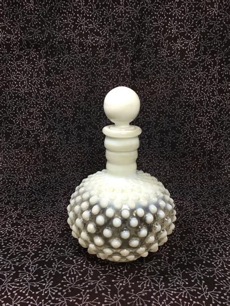 Fenton Hobnail White Glass Perfume Bottle Vintage Glassware Etsy