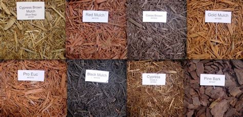 Different Colours And Textures Of Mulch Available This Comparative