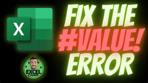 How To Fix The Value Error In Excel Youtube