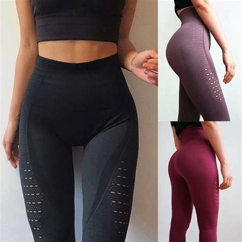 2018 New Sexy Yoga Pants Women Push Up Sport Leggings High Waist