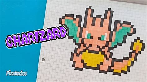 Como Dibujar Charizard Pixel Art Pixelados Youtube