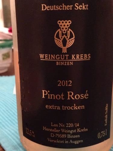 Weingut Krebs Pinot Ros Extra Trocken Vivino Us