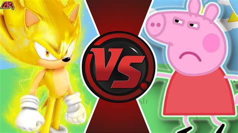 Super Sonic Vs Peppa Pig Peppa Pig Vs Sonic The Hedgehog Movie Sonic