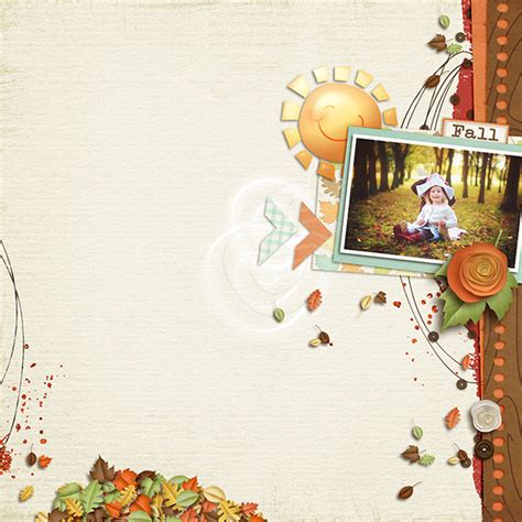 Digital Scrapbook Kit Autumn Falling Kristin Aagard