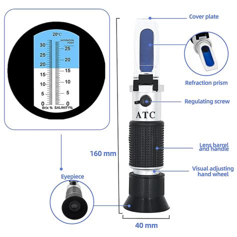 Hand Held Brixsalt Refractometer With Atc For Brine Fruit Beer Dual