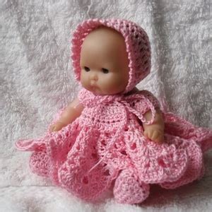 Crochet Pattern For Berenguer Inch Baby Doll Dress Set Etsy