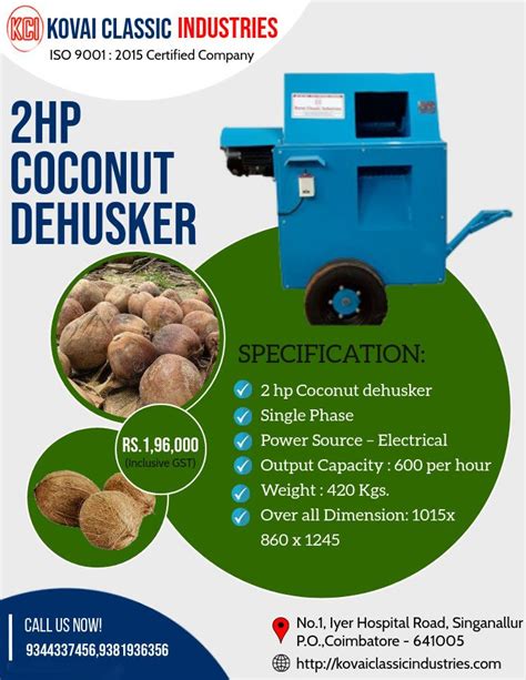 Kovai Classic Industries Hp Coconut Dehusker