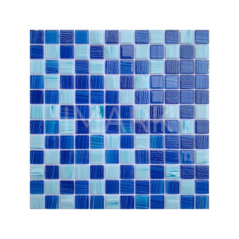 Dubai Blue Glass Mosaic Tiles For Swimming Pool Design