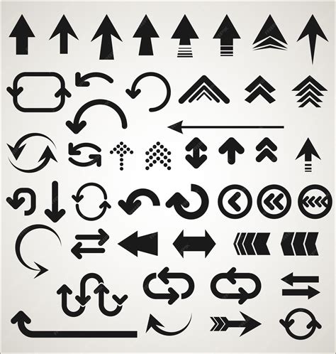 Premium Vector | Collection of arrow shapes isolated on gray background