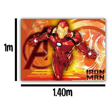 Homem de Ferro Vingadores Painel Gigante TNT Festa Aniversário 1 40m x 1 0m