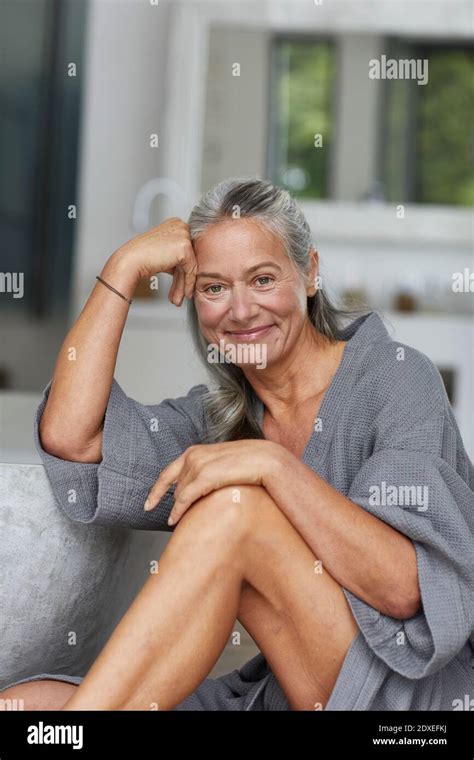 Mature Woman Bathrobe Hi Res Stock Photography And Images Alamy