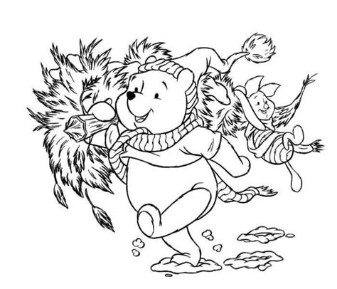 Winnie The Pooh Christmas Coloring Pages