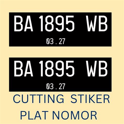 Jual STIKER CUTING HURUF ANGKA PLAT NOMOR MOTOR MOBIL 1 SET DEPAN