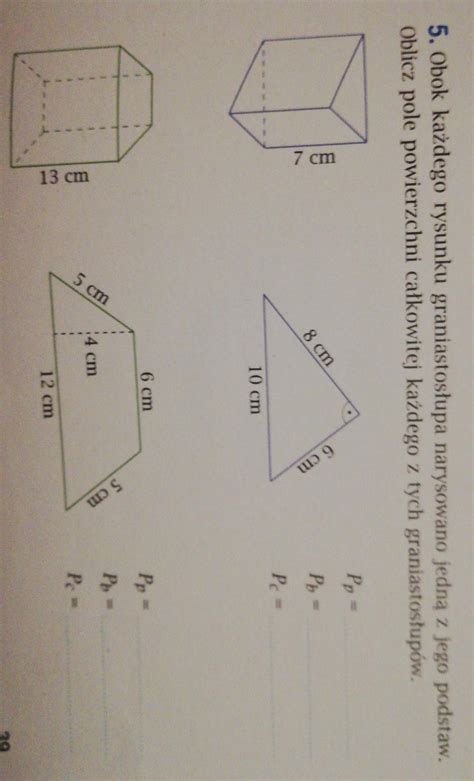 Ćwiczenia matematyka z plusem klasa 6 geometria wersja b str 39 zad 5