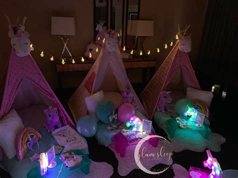 Unicorn Teepee Sleepover By A Glam Sleep Co And Events Sleepover Party