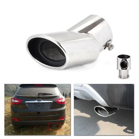 Dwcx Chrome Stainless Steel Exhaust Tail Rear Muffler Tip Pipe For