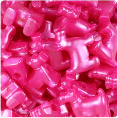 Hot Pink Pearl 24mm Scotty Dog Pony Beads 24pcs In 2022 Pony Beads