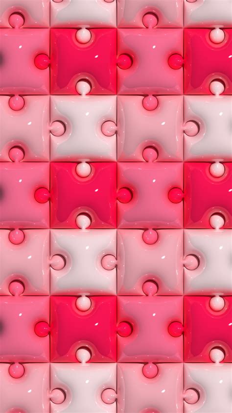 3D Wallpaper Pink Puzzle | Jelly wallpaper, Pretty wallpaper iphone ...