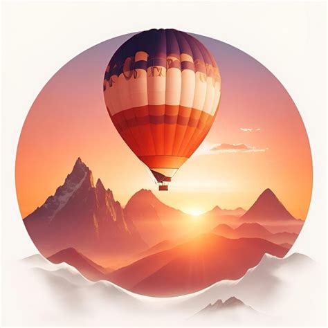 Premium Ai Image Hot Air Balloon At Sunset