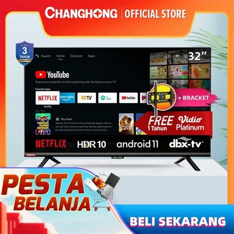 Jual Changhong 32 Inch Android 11 Smart TV Digital LED TV L32G7N