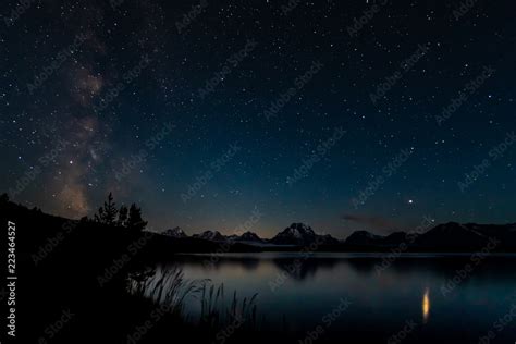 Milky Way And Stars Over Tetons Range Stock Foto Adobe Stock