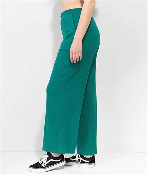 Broken Promises Salvage Teal Wide Leg Pants