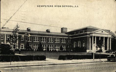 Street View of Hempstead High School New York Postcard