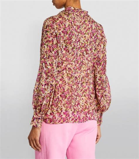 Womens Max Mara Yellow Silk Floral Blouse Harrods Uk