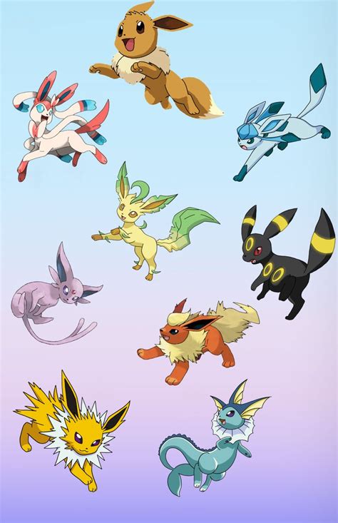 Jumping Eevees Eevee Evolutions Eevee Pokemon Eeveelutions