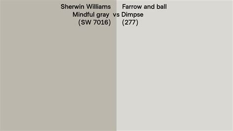 Sherwin Williams Mindful Gray Sw 7016 Vs Farrow And Ball Dimpse 277