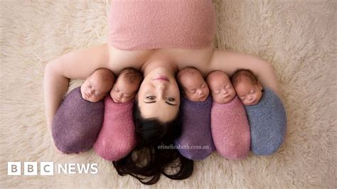 Australian Mum Reveals Quintuplets In Photo Shoot Bbc News