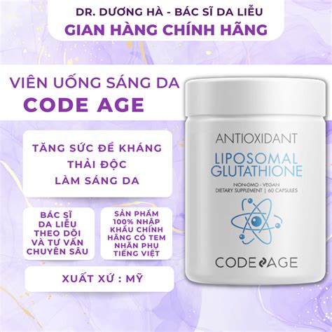 Viên Uống Hỗ Trợ Trắng Sáng Da Code Age Liposomal Glutathione