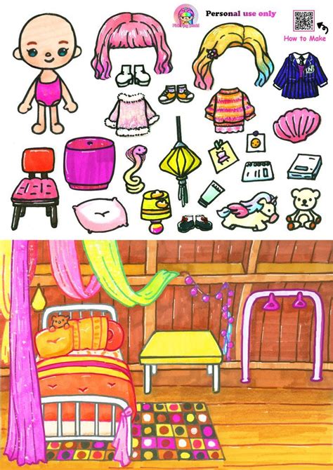 Toca Boca Wednesday Enid Sinclair Room Paper Crafts Printables Paper